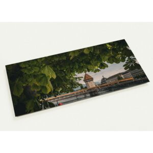 Kapellbrücke Luzern Postkarte mit Naturvordergrund – 10er-Set