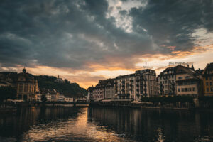 Luzern Altstadt Abendhimmel, Digitale Bilddatei als Download